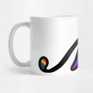 Rainbow Cursive Letter M Mug